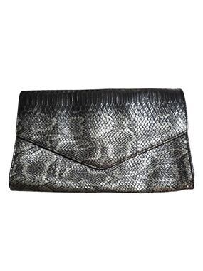 Giannini Genuine Faux Snake Print Leather Envelope Clutch